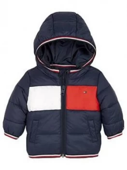 Tommy Hilfiger BABY BOYS FLAG PADDED JACKET, Navy, Size 0-3 Months