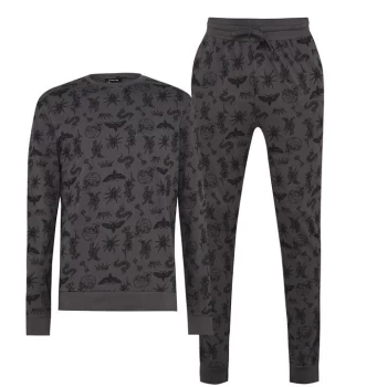 Firetrap Mens Lounge Set - Smoke AOP