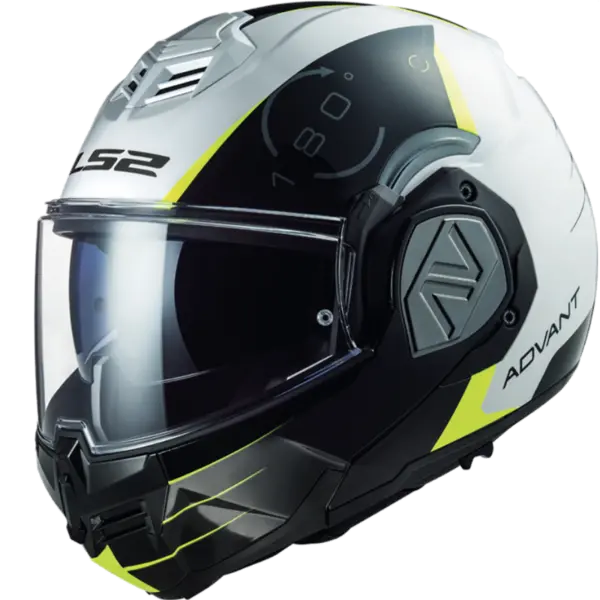 LS2 FF906 Advant Codex White Black Modular Helmet Size XL