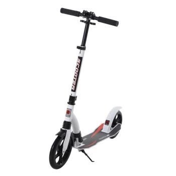 HOMCOM Teen/Adults Aluminium Folding Kick Scooter with Shock Mitigation System - White