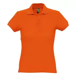 SOLS Womens/Ladies Passion Pique Short Sleeve Polo Shirt (S) (Orange)