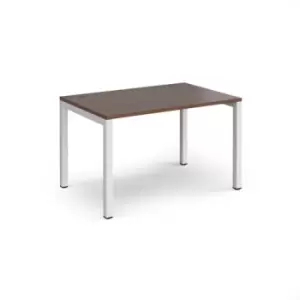 Bench Desk Single Person Starter Rectangular Desk 1200mm Walnut Tops With White Frames 1600mm Depth Connex