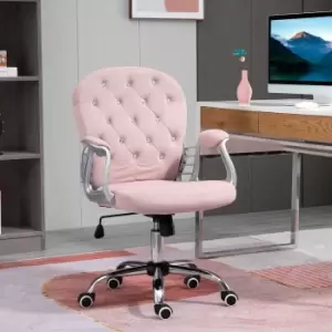 Starlette Luxury Velour Tufted Ergonomic Swivel Chair, Pink