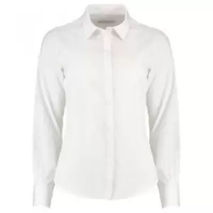 Kustom Kit Womens/Ladies Long Sleeve Tailored Poplin Shirt (24) (White)