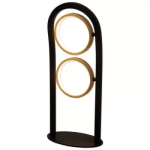 Luminosa Geneseo Table Lamp, 2 Ring, 16W LED, 3200K, 880lm, Satin Black, Gold