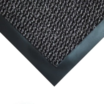 Vyna-Plush Door Mat - Black/Steel - 0.6M X 0.9M