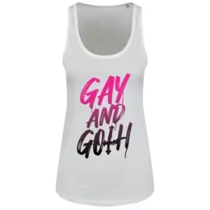 Grindstore Womens/Ladies Gay And Goth Tank Top (L) (White)