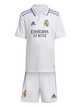 adidas Kids Real Madrid Home 22/23 Mini Kit - White, Size 2-3 Years