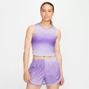 Nike Dri-FIT Swoosh Womens Printed Cropped Tank Top - Purple