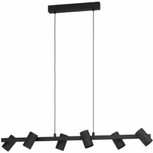 Loops - Pendant Ceiling Light 6 Spots Track Colour Black Shade Bulb E14 6x25W