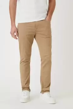 Mens Slim Fit Stone 5 Pocket Chino Trousers