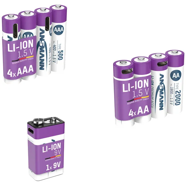 ANSMANN 1311-0028 AAA Li-Ion Rechargeable Battery 500mAh 4 Pack Wi...