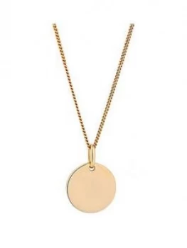 Simply Silver Gold Plated Sterling Silver Personalised Engravable Yellow Gold Disc Pendan