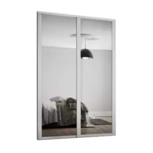 Shaker 2 Door Sliding Wardrobe Kit Mirror with Dove Grey Frame (W)1145 x (H)2260mm