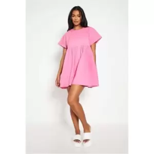 I Saw It First Pink Cotton Poplin Short Sleeve Smock Dress - Pink