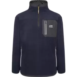 JCB Trade Heavyweight 1/4 Zip Fleece in Navy, Size Large