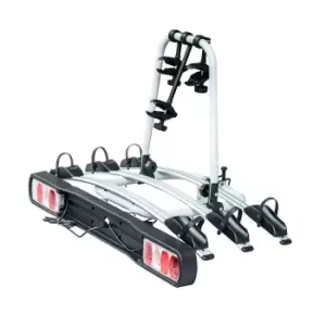 HOMCOM 3 Bicycle Carrier Rear-mounted SUV Mountain Hitch Mounted Rack - Black & Silver