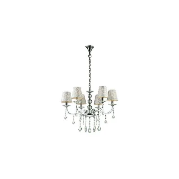 Ideal Lux Pantheon - 6 Light Multi Arm Chandelier Silver Finish, E14