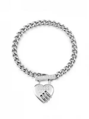 Guess Lock Me Up Bracelet, Silver, Women