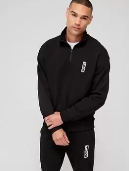 HUGO Dutzagata Relaxed Fit Sweatshirt, Black Size M Men