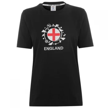 FIFA Womens World Cup England Graphic T Shirt Ladies - Black