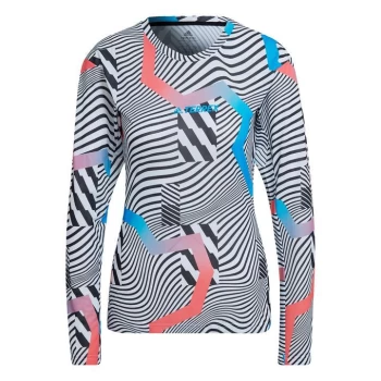 adidas Terrex Primeblue Trail Graphic Long-Sleeve Top Wom - Black