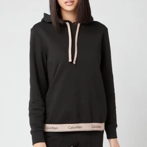 Calvin Klein Womens Pull Over Hoodie - Black/Honey Almond - L