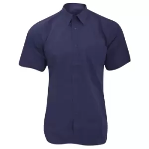 Fruit Of The Loom Mens Short Sleeve Poplin Shirt (S) (Navy)