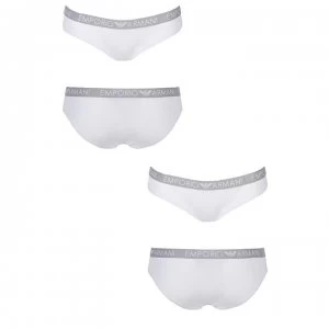 Emporio Armani 2 Pack Logo Briefs White Size L Men