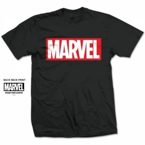 Marvel Comics Marvel Box Logo Mens Black T Shirt Large