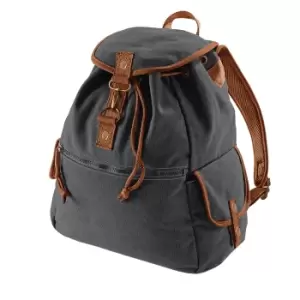 Quadra Vintage Canvas Backpack - 18 Litres (One Size) (Vintage Black)