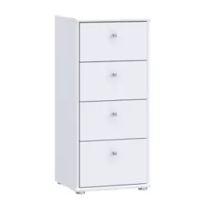 FWStyle 4 Drawer Slimline Chest Of Drawers - White