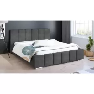 Envisage Trade - Lemela Upholstered Beds - Plush Velvet, Super King Size Frame, Grey - Grey