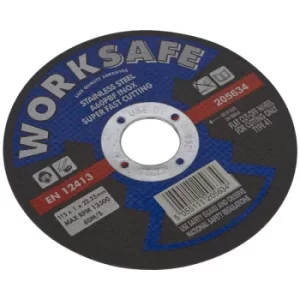 Worksafe 205634 Cutting Disc Flat Stainless Steel (INOX) Ø115 x 1....