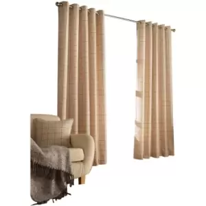 Furn Ellis Ringtop Eyelet Curtains (168 x 137 cm) (Natural) - Natural