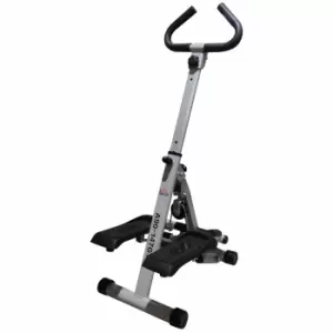 Homcom Foldable Adjustable Step Machine W/ Handlebar Lcd Display, Grey