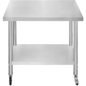 Catering Work Bench Table Stainless Steel Food Prep Kitchen - Silver