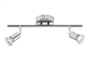 KnightsBridge Ceiling Light GU10 50 Watt 2 Spotlight Bar Chrome LED Compatible