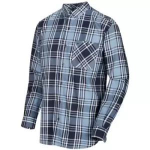 Regatta Mens Lazare Long Sleeved Checked Shirt mens Long sleeved Shirt in Blue - Sizes UK XS,UK S,UK M,UK L,UK XL,UK XXL