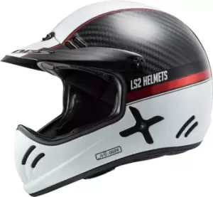 LS2 MX471 Xtra Yard Carbon Motocross Helmet, white-carbon, Size L, white-carbon, Size L