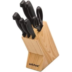 Wiltshre 7 Piece Laser Edge Stainless Steel Kitchen Knife Block Set No Sharpening Required