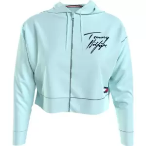 Tommy Bodywear Cropped Zip Hoodie - Blue