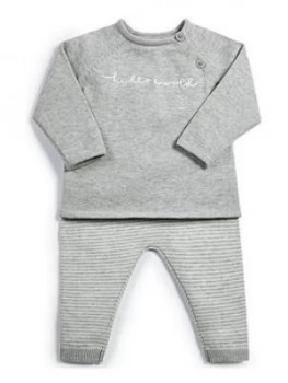 Mamas & Papas Grey Hello World Knit Set 2 Piece Baby Boys