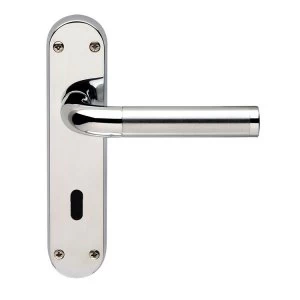 Jedo Twin Finish Polished/Satin Chrome Lock Handle