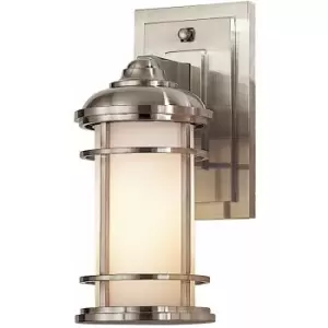 Outdoor IP44 Wall Light Sconce Brushed Steel LED E27 60W Bulb External d00822