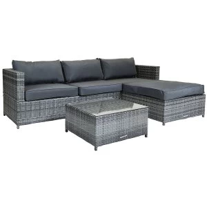 Charles Bentley Napoli 3 Piece L-Shaped Rattan Lounge Set