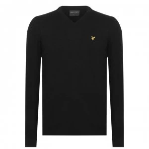 Lyle and Scott V Neck Jumper - True Black 572