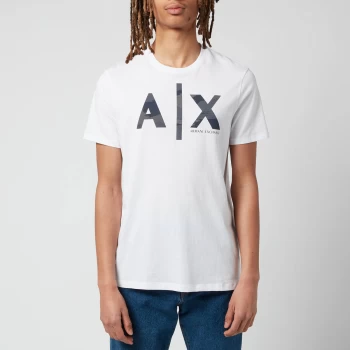 Armani Exchange Mens Camo Ax Logo T-Shirt - White - M