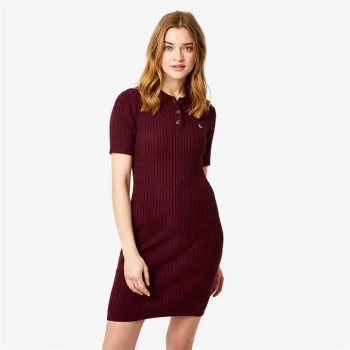 Jack Wills Polo Cable Knitted Mini Dress - Damson