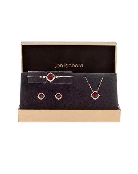 Jon Richard Garnet Halo Set